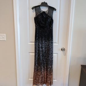 Camille La Vie Sequined Black Ombre Prom Dress